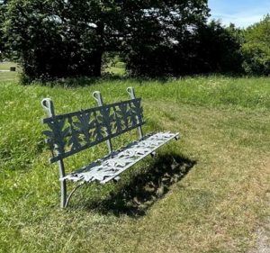 Bespoke acorn and oak leaf steel bench
