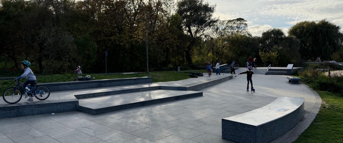 illustrates the plaza area